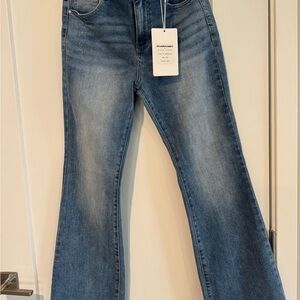 Freckled Poppy Boot Cut Blue Jeans